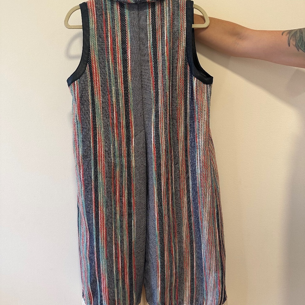 BCBG Blue vest with fringe